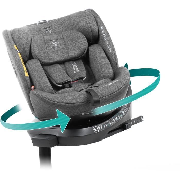 Autositz - BABYAUTO - CORE - Gruppe 0/1/2/3 - 40 / 150 cm - I-Size - Isofix - Drehbar - Verstellbar - Neugeborenenverkleinerer - Grau