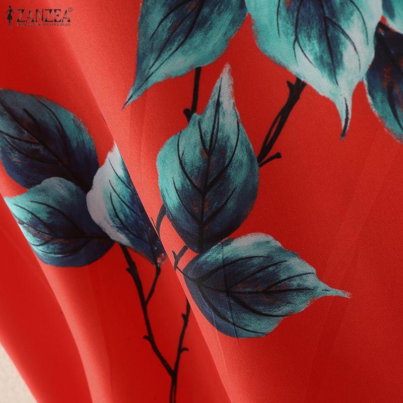 ZANZEA Women Casual Round Neck Floral Print Sleeveless Tank Tops