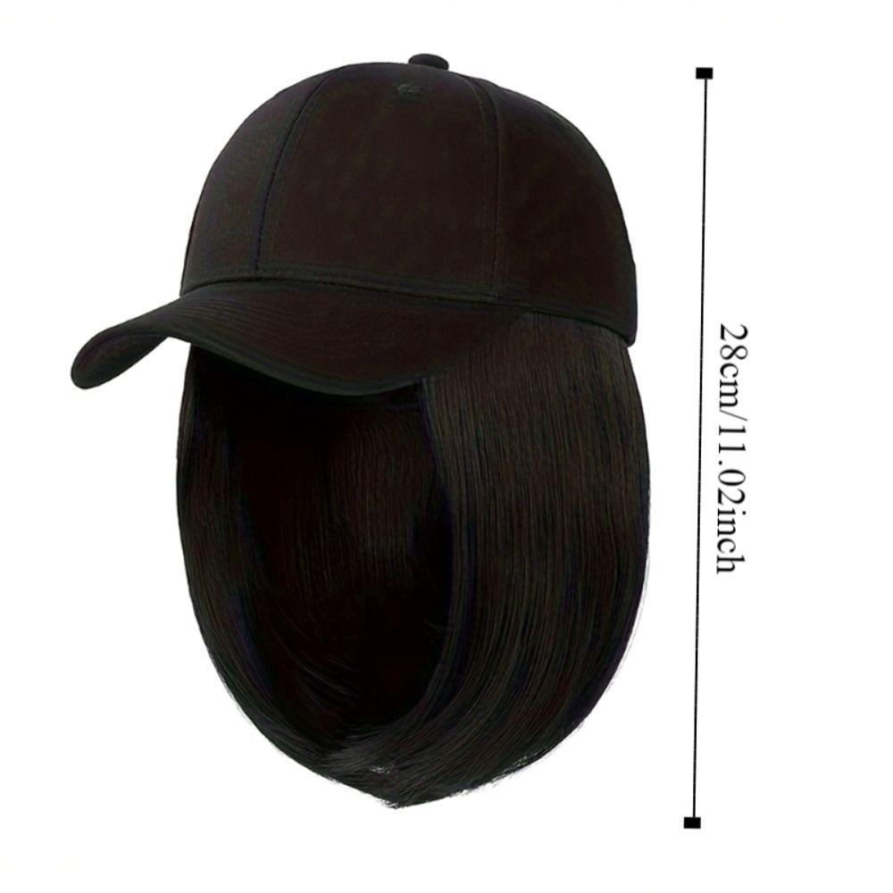 Cappellino Parasole Cappellino da Baseball con Estensione Capelli Parrucca Regolabile Nera Marrone per Donne