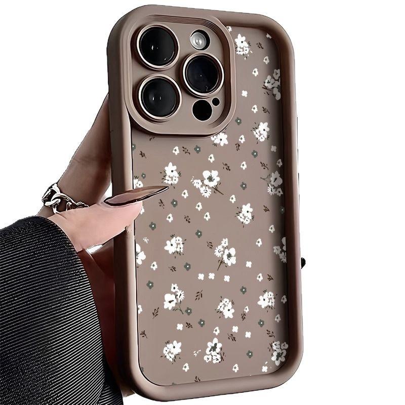 White small floral iPhone17Promax mobile phone case ladder is suitable for Apple 16promax all-inclusive Tianyan 15.