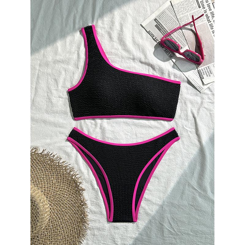 

Бикини на одно плечо Женская купальная одежда Женский купальник Комплект бикини из двух частей С подкладкой Купальщик Купальный костюм Плавать S