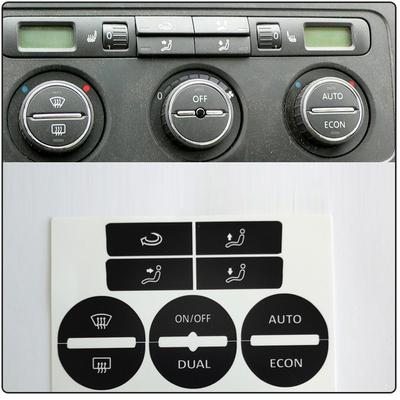 Pegatinas Reparadoras de Botones de Coche Para GOLF Mk5 04-08 Consola Central de Coche Botón de Control de Clima AC Kit de Reparación Desgastado Calcomanías Pegatinas