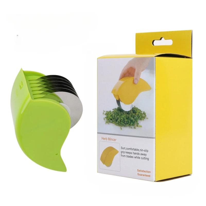 Multifunction Rolling Cutter Scallion Ginger Garlic Cutting Knife Vegetable Slicer Chopper Pizza Wheel Knife Kitchen Tool