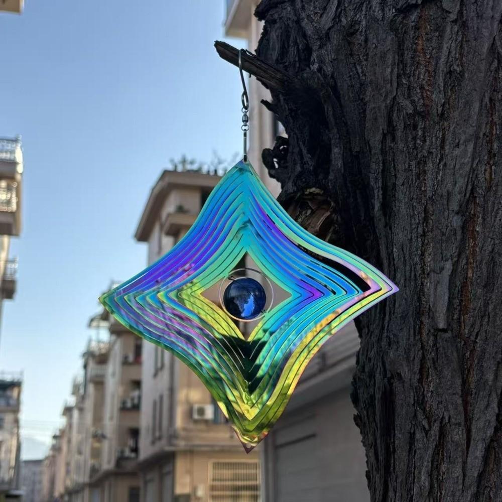 Flowing Light Effect Wind Chime Pendant Colorful Butterfly Hanging Ornaments  Home