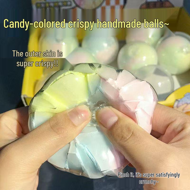 Rainbow Decompression Squeeze Toy - Handmade Slow Rebound Crispy Balls
