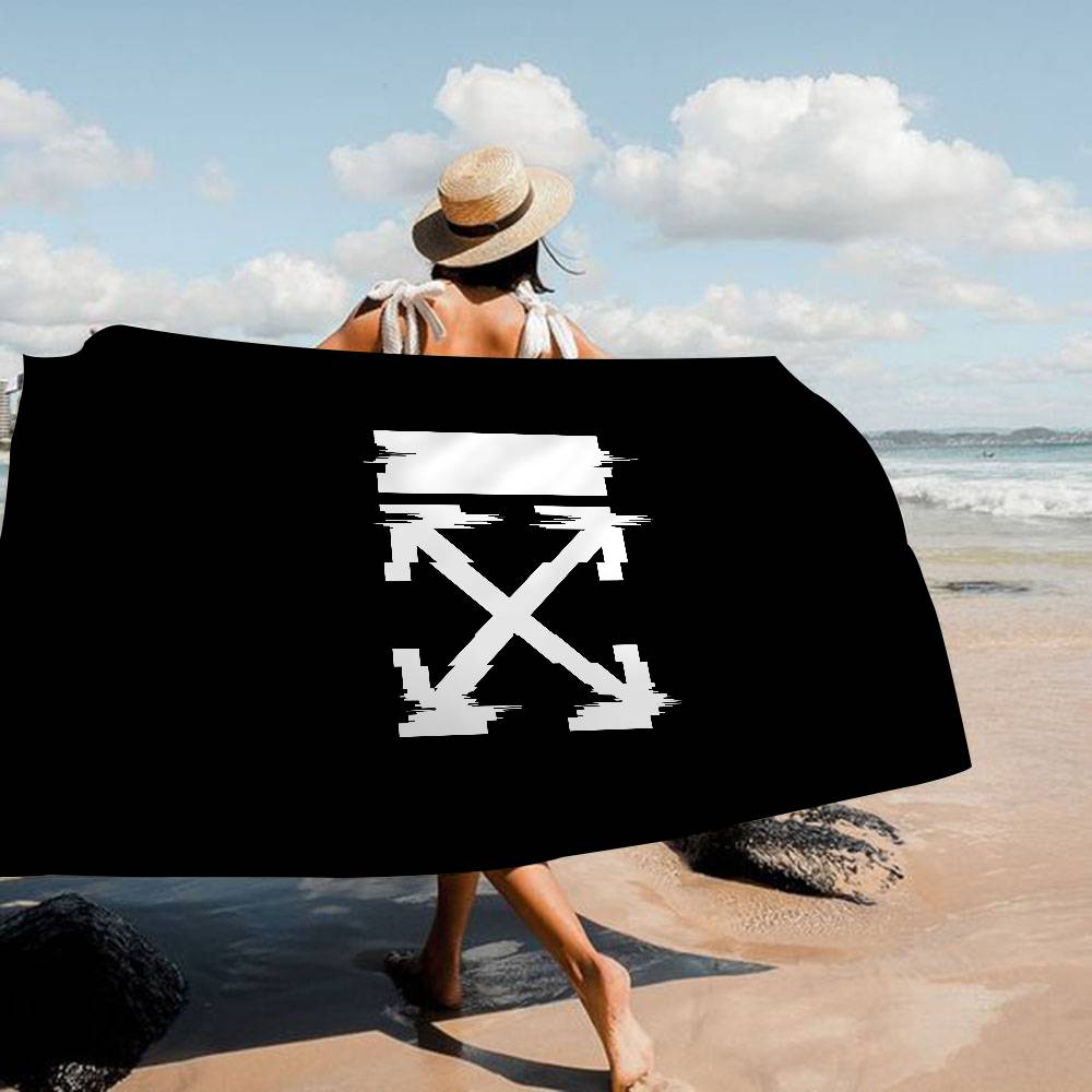 Fashion LOGO O-Off W-White Beach Towel Colorful Bath Towels Girl Microfiber Quick Dry Sand Free Beach Yoga Spa Gym Pool