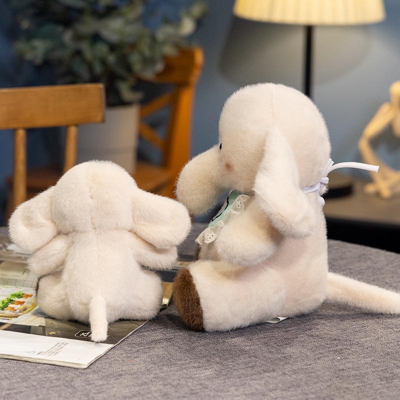 Cream Elephant Plush Doll In Cute Sitting Posture