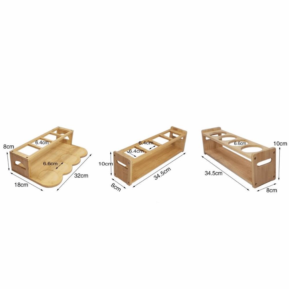 Round Square Kitchen Storage Shelf Bamboo Oil Bottle Rack Seasoning Can Storage Rack  Resturant