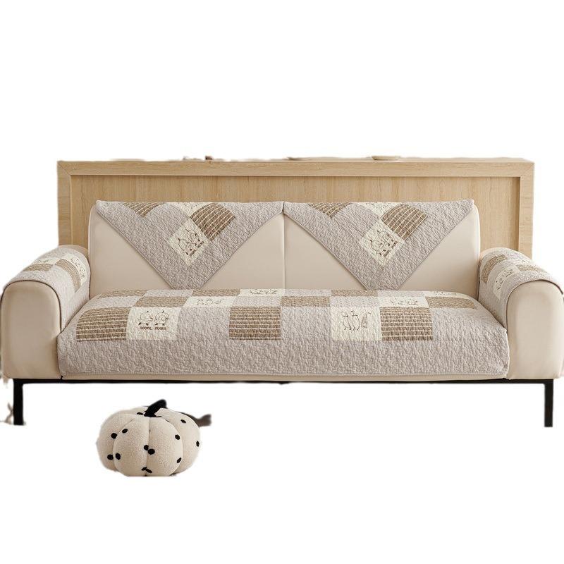 Four Seasons Cotton Non-Slip Sofa Cushion Pure Cotton Fresh Cartoon  Seat Cushion Universal Leather Sofa Towel Cover Cover Cloth