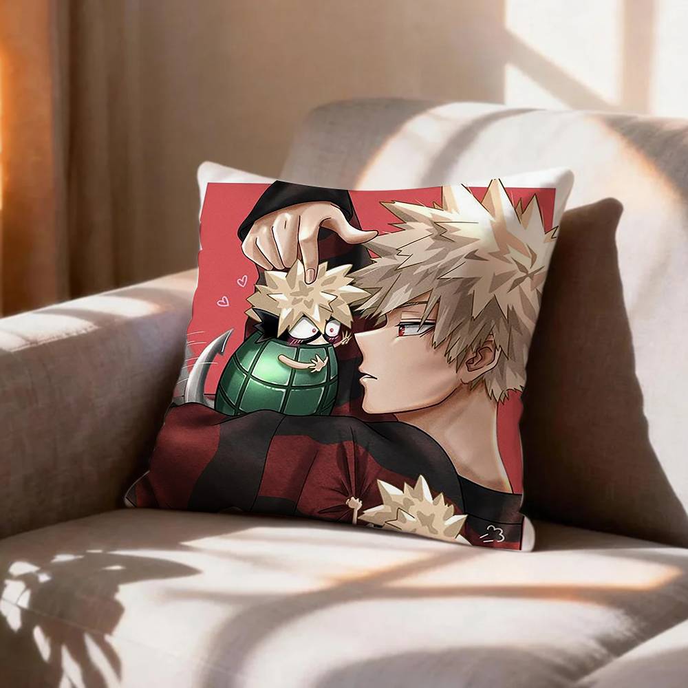 COOL Bakugo AAnime KKatsuki  Pillow Case Pattern Printed Pillowcase For Living Room Sofa Cushion Cover