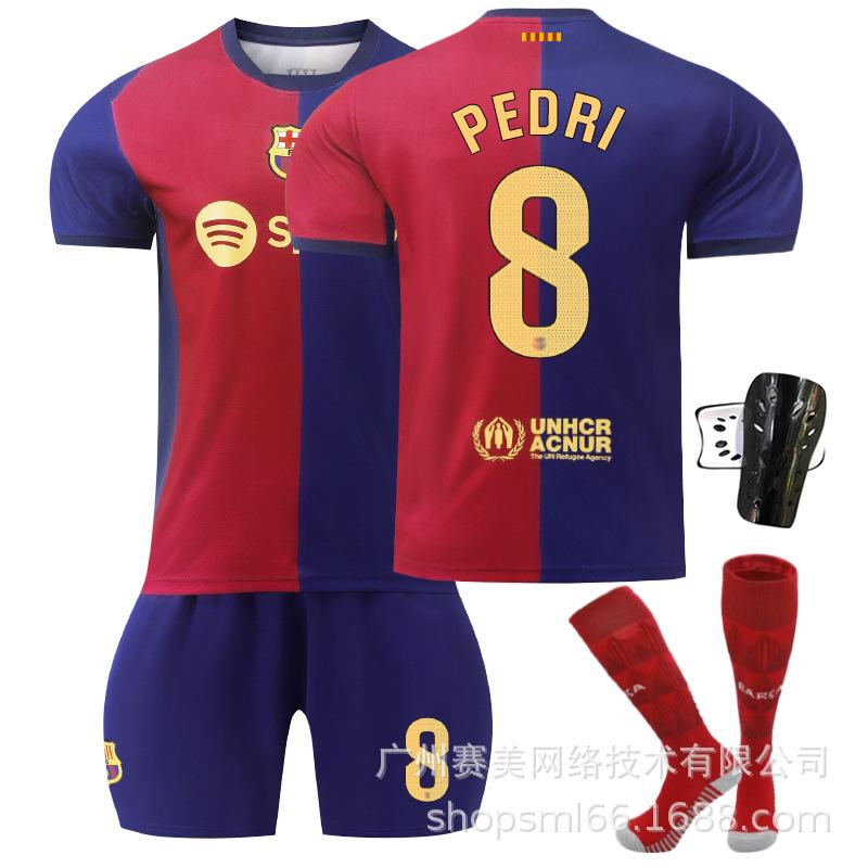 2 Barcelona domácí hřiště Garvey Ne. Levan Ne. 9 Jamalo-něnecký č.. Pedri fotbalový dres set pánský
