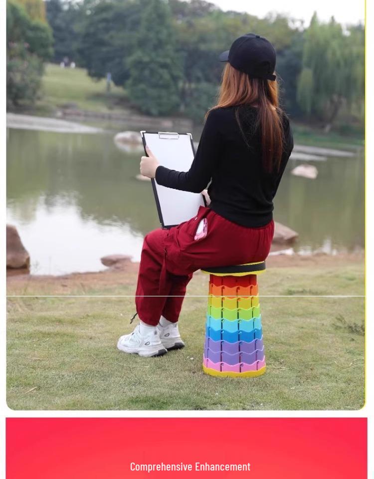 Przenośny Ultralekki Składany Teleskopowy Stołek Kempingowy - Regulowane i Chowane Krzesło