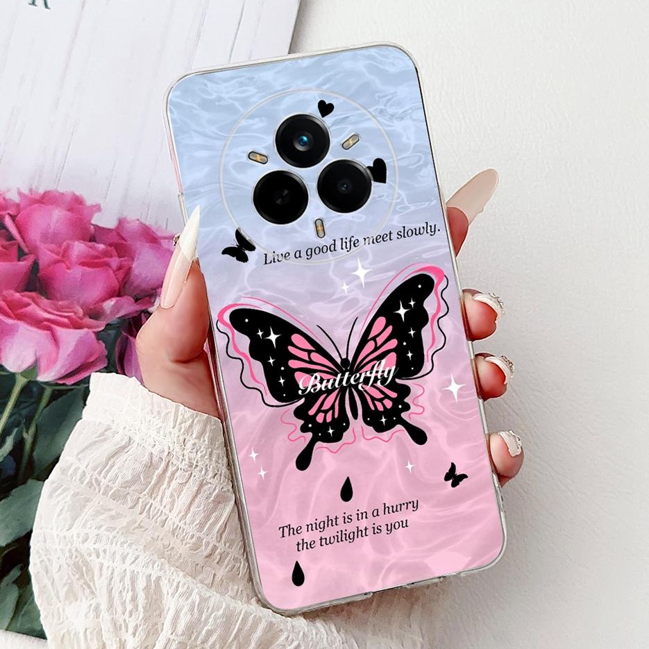 For Realme 14 Pro Plus Case RMX5051 Beautiful Flowers Painted Cover Soft Silicone Case For Realme 14 Pro Realme14 Pro+ 5G Fundas