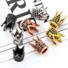 Metal Copper Crown Shape Charms Bead Pave Zircon Crystal Spacer Bead for DIY Charms Necklace Bracelet Jewelry Making Accessories