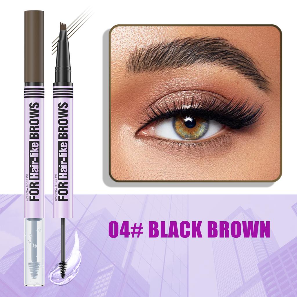 Waterproof Eyebrow Pencil 2in1 Liquid Gel Pen Long Lasting Cream Makeup Kit Four Claw Double End Natural Eyebrow Pencil