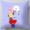 Cartoon Bt21 Cushion Cover Decorative Soft Pillow Case Sofa Car Protector Throw