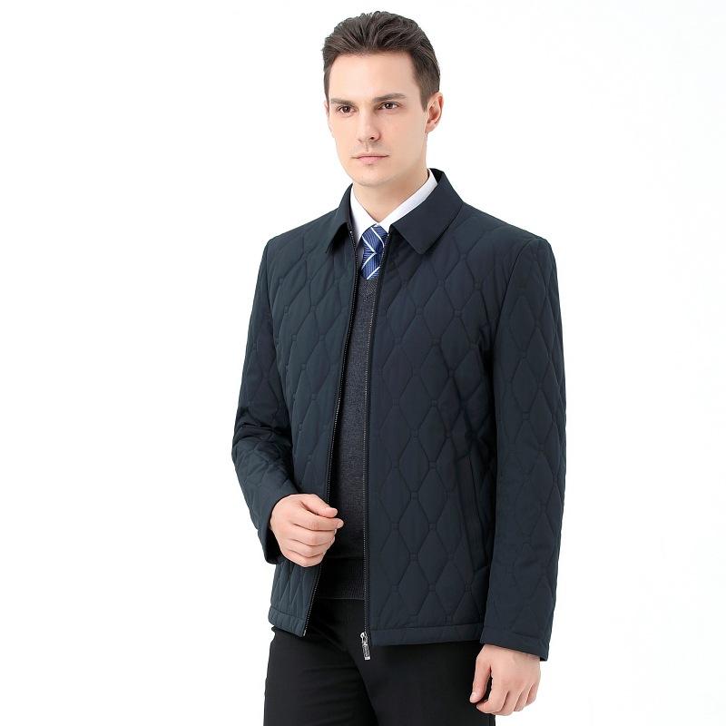 Baumwollmantel für Männer mittleren Alters mit Revers, dünner Seidenbaumwollmantel für Menschen mittleren und höheren Alters, Winterjacken für Väter