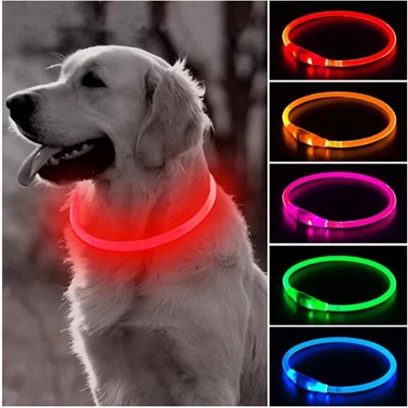 LED-Hundehalsband, leuchtendes USB-Hundehalsband für Katzen, 3 Modi, LED-Licht, leuchtendes Verlustpräventions-LED-Halsband für Hunde, Haustier-Hundezubehör