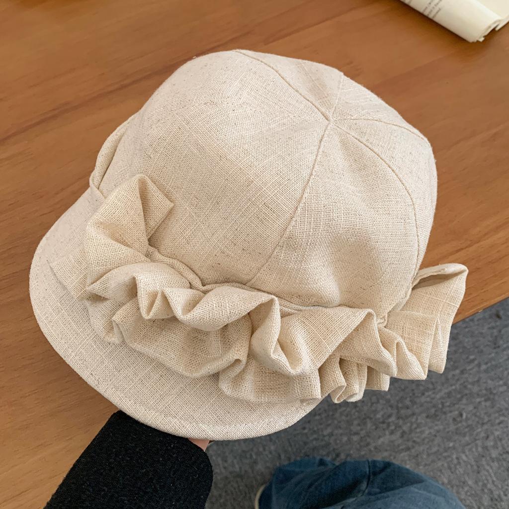 Vintage Schwarzer Plissierter Baskenmützenhut Damen Elegant Luxuriös Schiebermütze Große Größe Malerhut Frühling Herbst