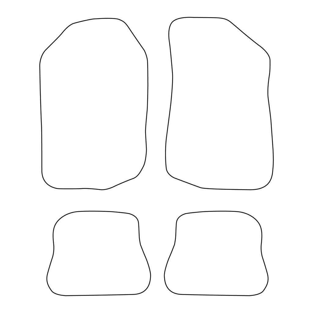 [Blm]Vw008 Red - Set Of Velour Floor Mats To Fit Volkswagen Golf I 1974-1983 - Red Trim