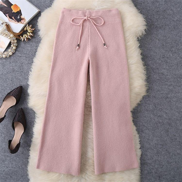 Autumn/Winter Knit Sweater & Wide-Leg Pants Set - Thick Korean Style, Loose Fit Women's Fashion