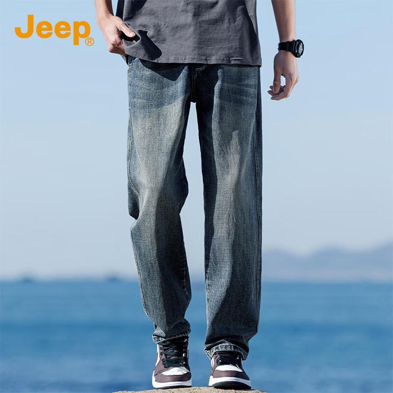Jeep Men's 2025 Autumn Relaxed Straight-Leg Jeans