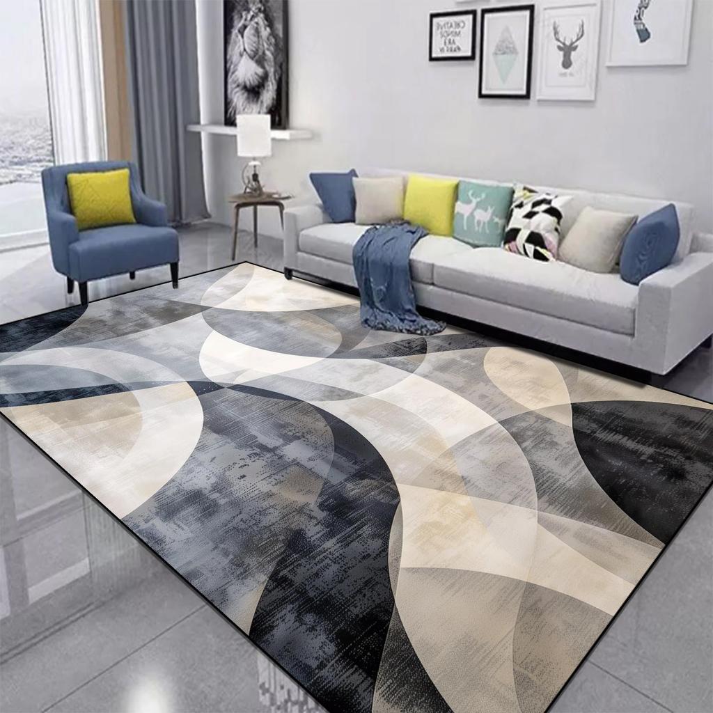 Red Black Swirl Rug Abstract Carpet for Living Room Large Bedroom Decoration Rug Light Luxury Sofa Coffee Table Mat Non-slip