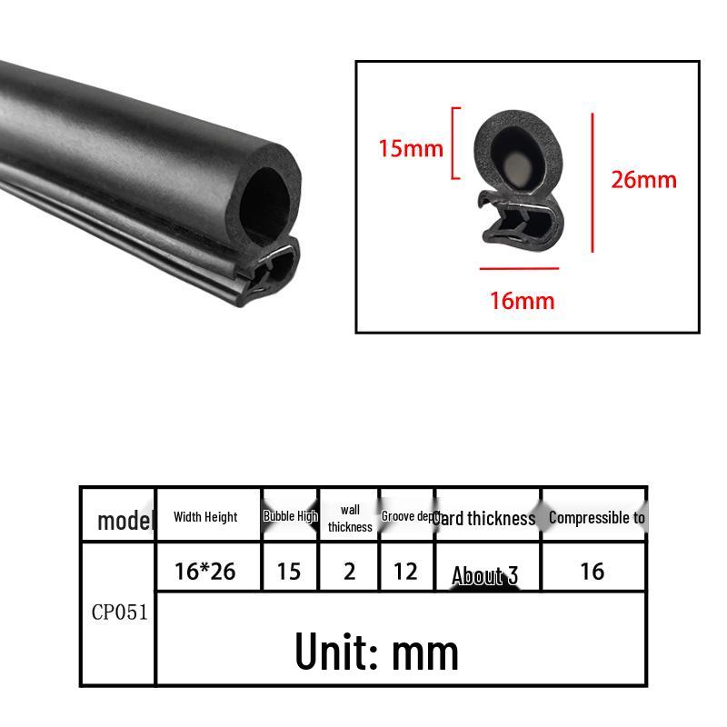 U-Shaped Rubber Steel-Backed Sealing Strip for Car Doors and Cabinets