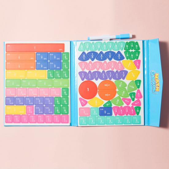 1 Set Magnetic Fraction Demonstration Book Fraction Learning Magnetic Tiles Circles