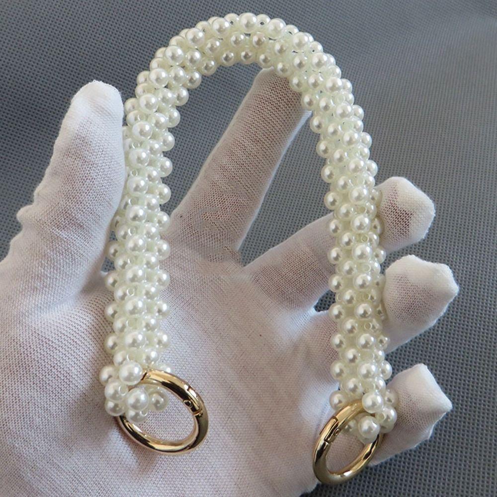 Chain Bag Straps Replacement Pearl Bag Chain Shoulder Bag Strap Bag Accessories Metal Braided Chain