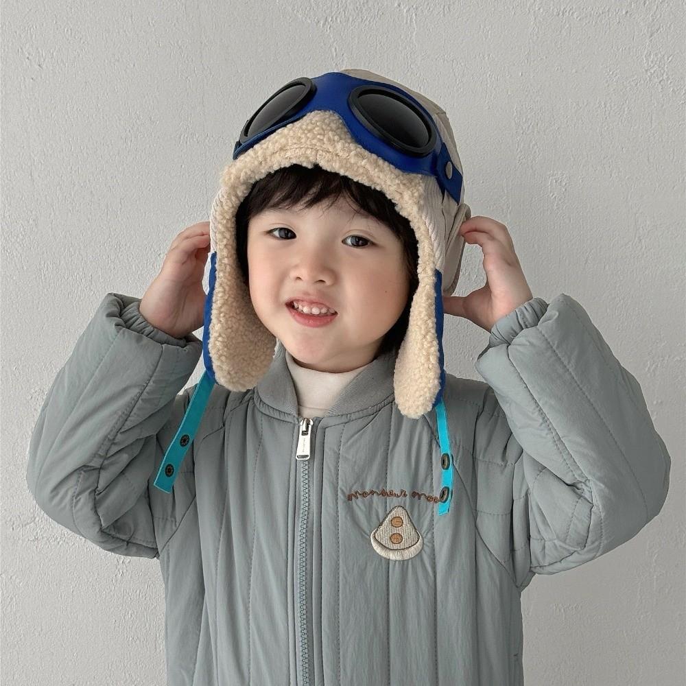 Casquette de protection auditive mignonne style dessin animé Chapeau chaud anti-froid Mode Enfants Chapeau de pilote Hiver
