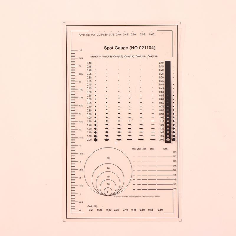 1/2Pcs Spot Gauge Comparison Card Ruler Point Dot Line Gauge Scratched Area Circle Ellipse Diameter Width Thickness Micrometer