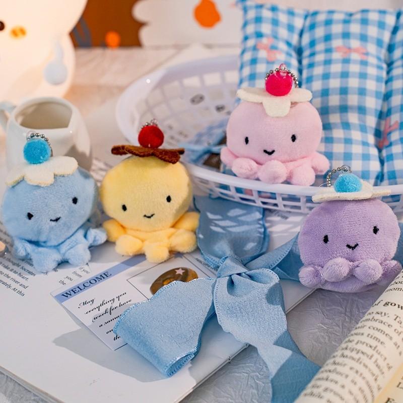 5cm 1pcs Cartoon Plush Octopus Pendant Doll Bag Women's Bag Fashion Pendant Cute Octopus Keychain Plush Doll Pendant Keychain