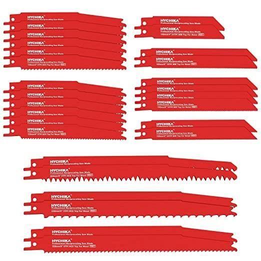 Lames de Scie Sabre, HYCHIKA Lame de Scie 32 PCS Pour La Coupe de Bois et de Métal