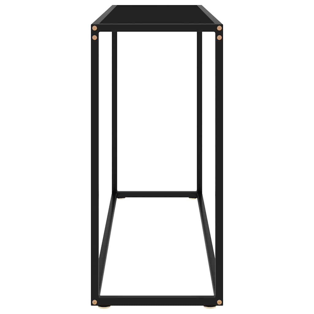 Console Table Black 100 X 35 X 75 Cm Tempered Glass