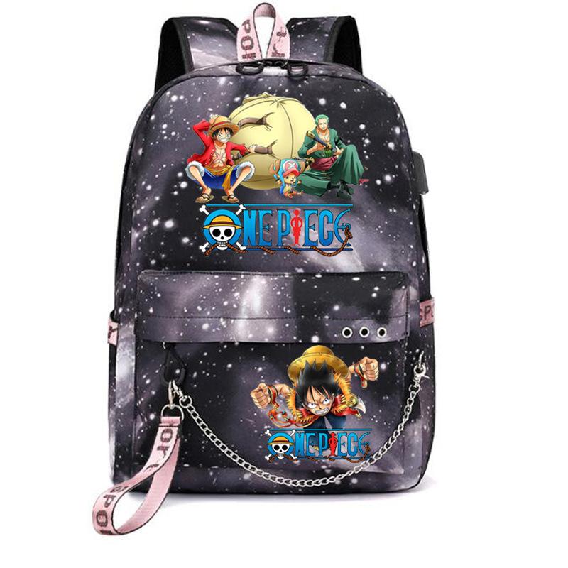 USB student school bag travel backpack printed One Piece casual trendy bag