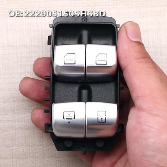 For Mercedes S-Class W222 Rear Window Main Control Switch Black 3Pin A2229051505