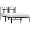 Metal Bed Frame with Headboard Black 120x200 cm