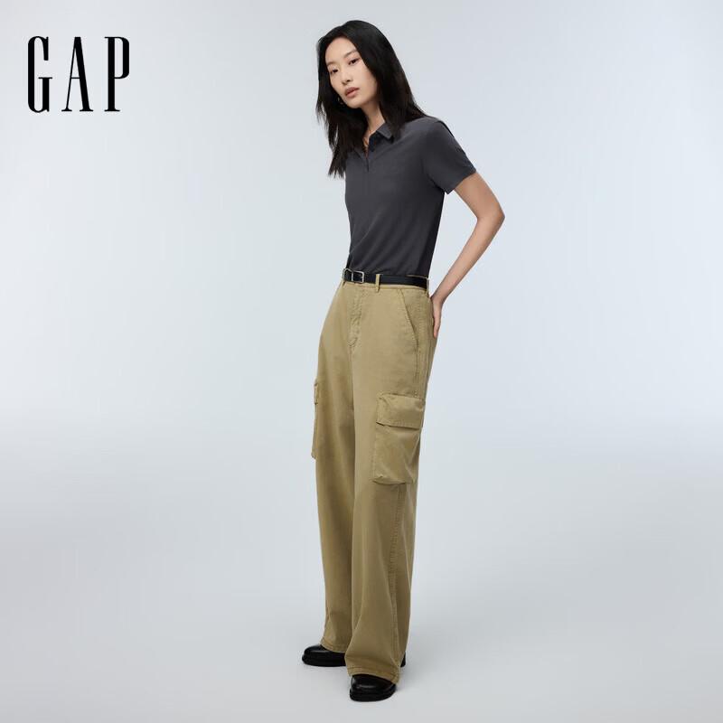 Gap Women's Short Sleeve Embroidered Logo Polo Shirt