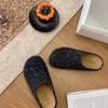 Niche design sense late evening wind gray felt Boken shoes lazy one pedal casual thick-soled bag head half slippers women