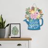 Spring Welcome Wreath Front Door Decor Farmhouse Rustic Wooden Hanging Sign Pendant Porch Wall Home Atmosphere Ornament