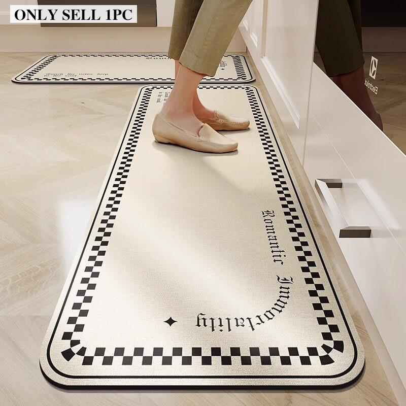 Kitchen Carpet Absorbent Non-slip Oil-proof Diatomite Floor Mat Minimalist Striped Rug Long Size Home Decoration Rugs Alfombra