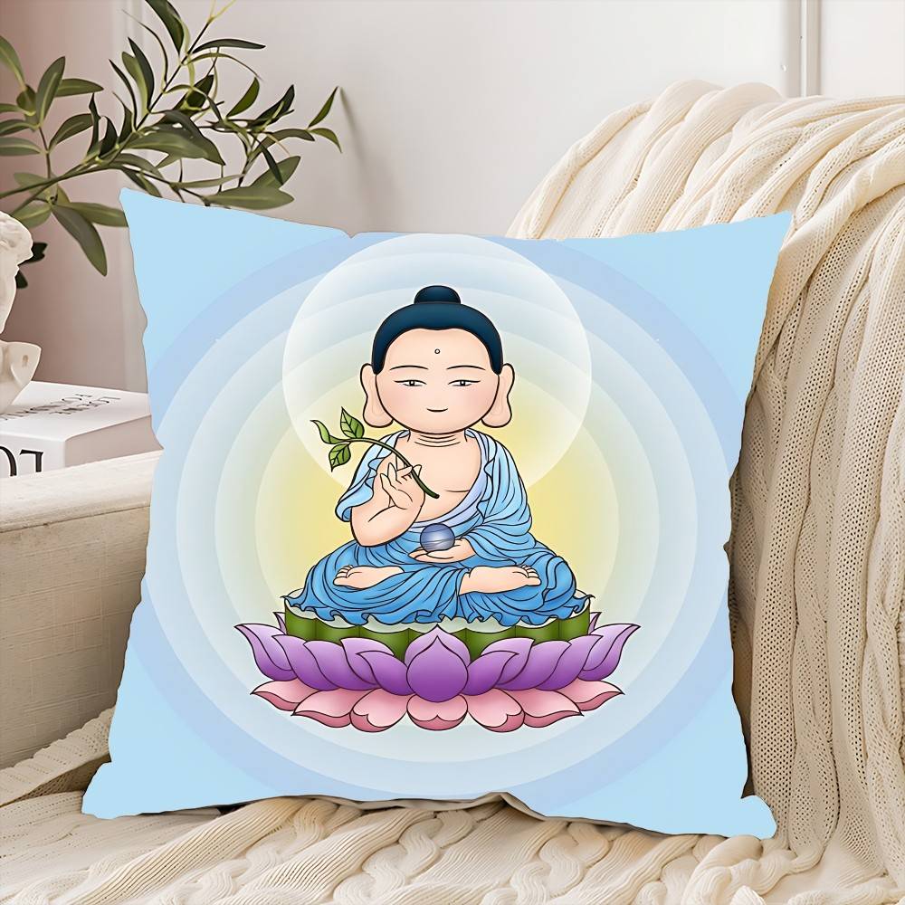 Buddha Zen Stein Blume Serie Kissenbezug Elegant Wohnzimmer Schlafzimmer Dekorative Rechteckige Kissenbezüge Sofakissenbezug