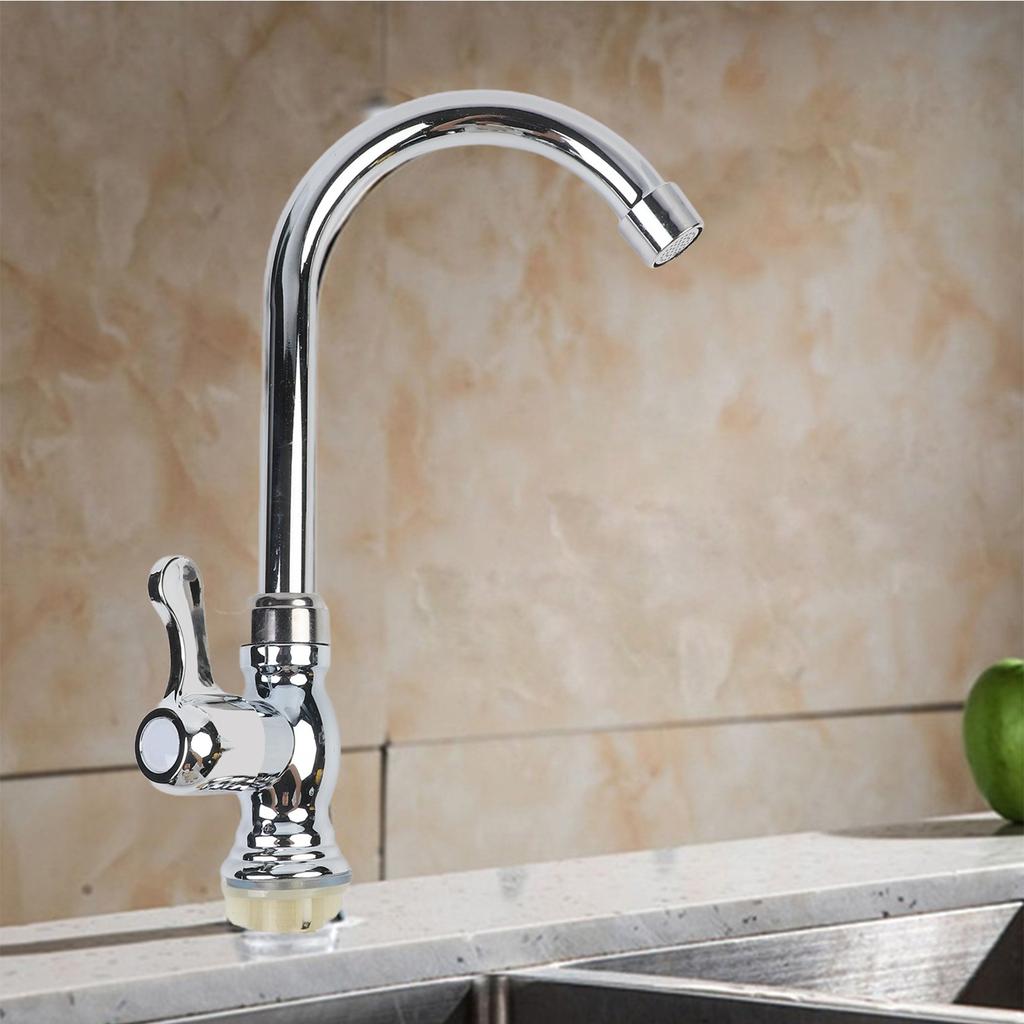 Łatwy w montażu jednouchwytowy kran kuchenny na zimną wodę w stylowym wykończeniu