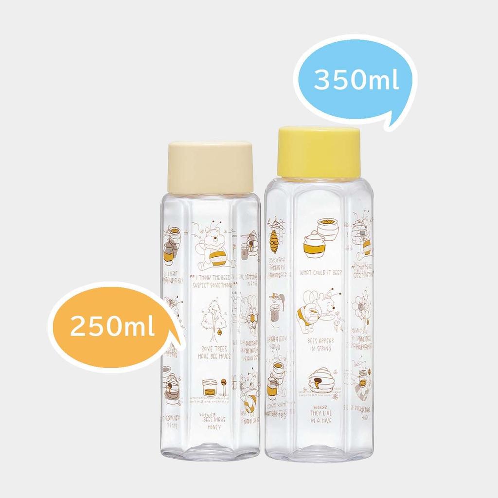 Skater Sekskantet Plast Drikkeflaske med Lett Grep, 350 ml, Blås-Slipp-Design, for Voksne og Barn, Drikking Rett fra Flasken, Klar, Disney Winnie the Pooh