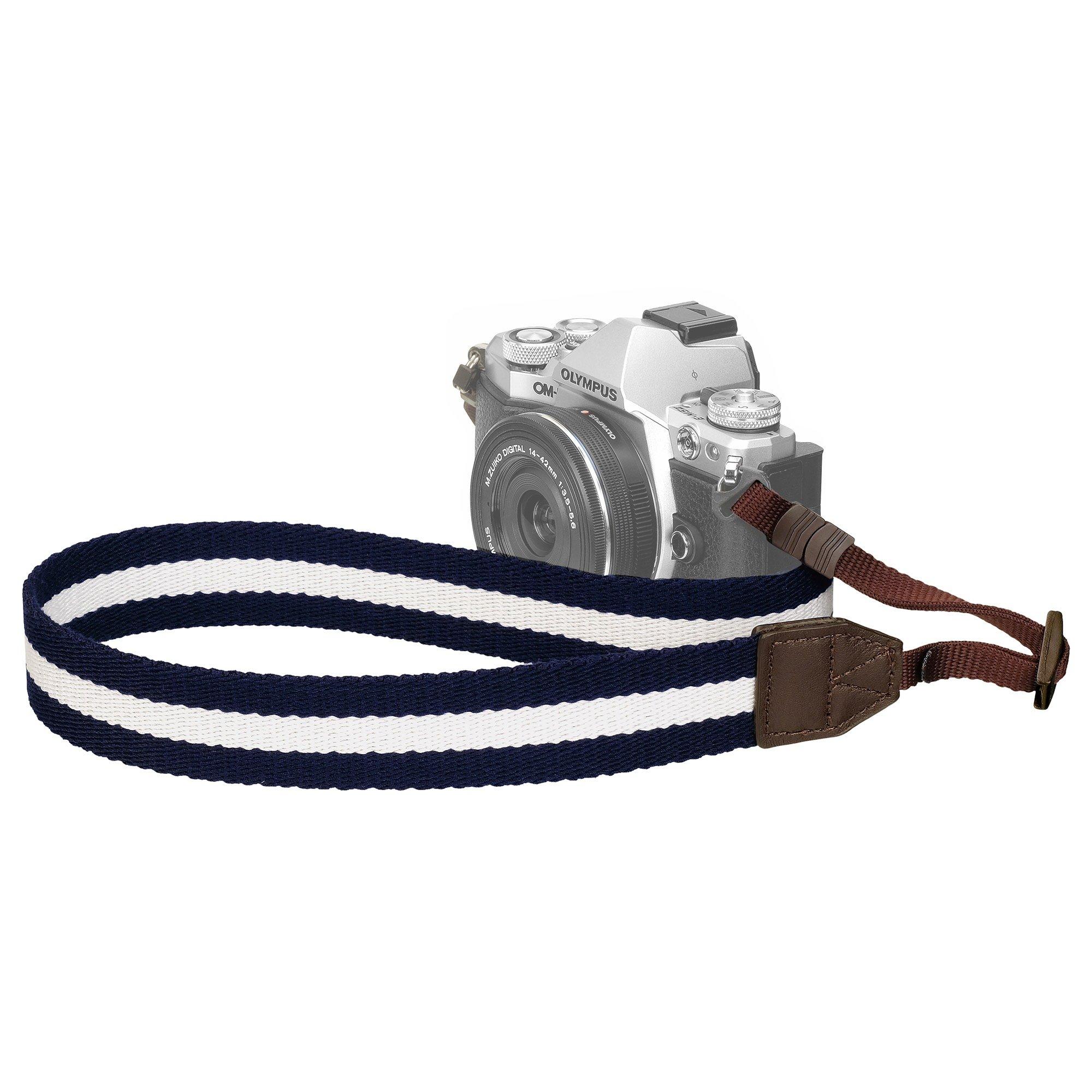 Hakuba Camera Strap Plus Shell Stripe Strap KST-67ST30NVWT 30 Navy White DSLR Mirrorless Shoulder Neck Strap