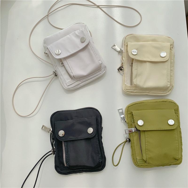 Logo Messenger Small Square Bag Mini Change Nylon Mobile Phone Bag Niche Design Fashion Fanny Pack Women