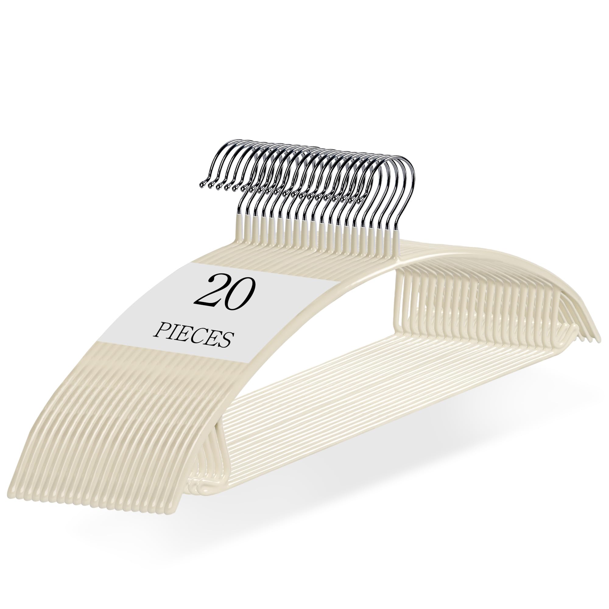 VECELO Suit No Closet Laundry Suitable for and Bulk 41 x x Beige Non-Slip Hangers, 20-Pack, Sturdy, Slim, Space-Saving, Marks, Storage, Drying, Coats, бежевый