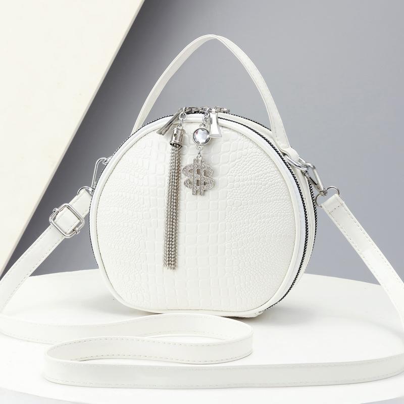 New Popular Bright Leather Small Round Bag Fashion Versatile Round Women's Handbag High Quality One Shoulder Crossbody Bag