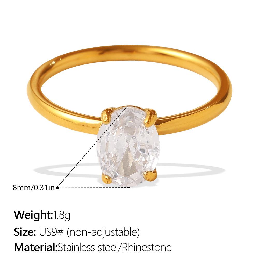 Simple wind sugar cube multi-layer diamond-encrusted zircon open ring women's stainless steel light luxury unique adjustable ring